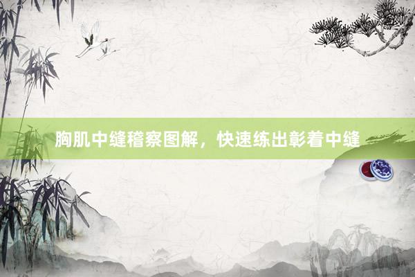 胸肌中缝稽察图解，快速练出彰着中缝